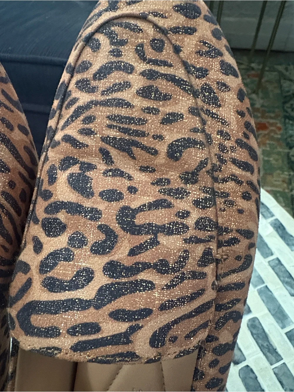 Alex Marie Metallic Leopard -Print Slip-On‎ Loafers size 7